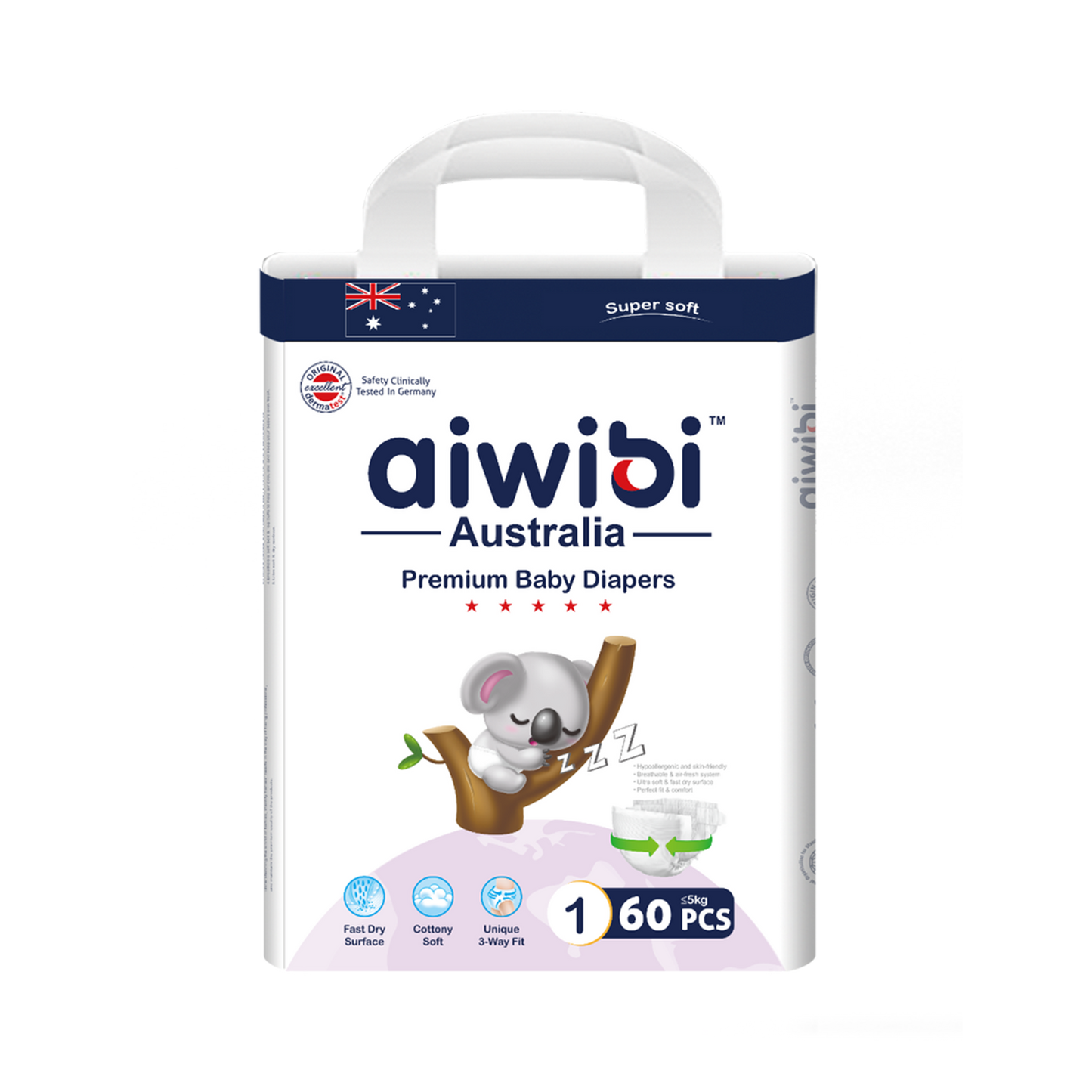Premium Natural Newborn Diapers Large Package